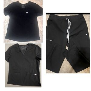 Figs scrub set black top MP pants EUC will bundle all scrubs! Make offer!